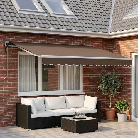 Tenda Retrattile Tortora 3,5 x 2 m Tessuto vidaXL (1/5)