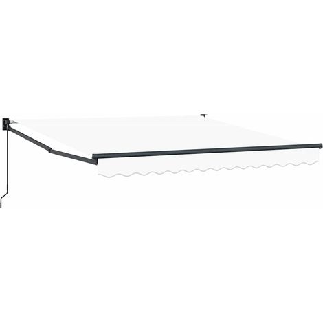 Store banne,Auvent manuel rétractable Blanc 350x250 cm (1/5)
