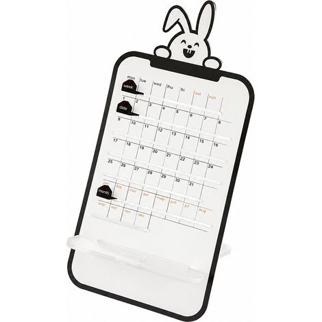 Calendrier perpétuel transparent en acrylique, Lapin, à personnaliser avec des autocollants, calendrier de bureau mensuel (1/5)
