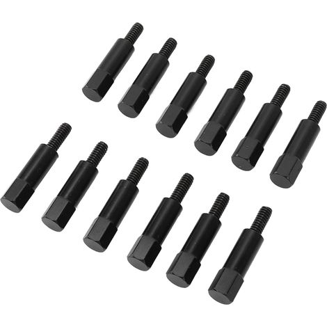 Jeu de 12 boulons et écrous hexagonaux noirs pour couvre-culbuteurs, compatible Ford SB 260 289 302 351W, visserie de rechange moteur. (1/5)