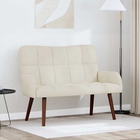 Divano a 2 Posti Crema 115 x 61 x 87 cm Velluto vidaXL (1/5)