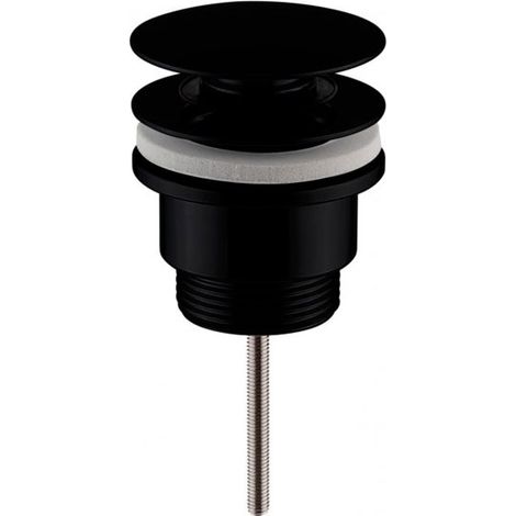 Nuie Matt Black Slotted & Un-Slotted Universal Push Button Basin Waste - EK410 (1/4)