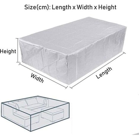 Fundas para muebles de jardín, funda protectora para conjuntos de salón de jardín cuadrados, funda para mesa y sofá de jardín con cuerda y cierre de hebilla 140x140x75cm (1/4)