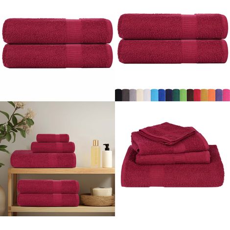 vidaXL Handtücher 2 Stk. Bordeauxrot 50x100 cm 360 g/m² 100% Baumwolle (1/5)