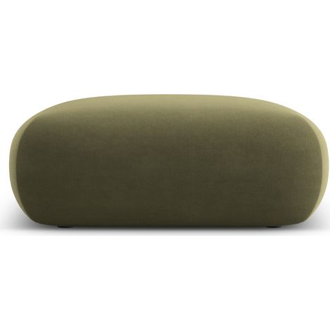 Pouf 2 places en velours vert clair (1/4)
