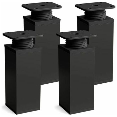 Pieds de meubles lot de 4 Design: Noir mat Hauteur : 60mm réglables Forme angulaire (1/4)