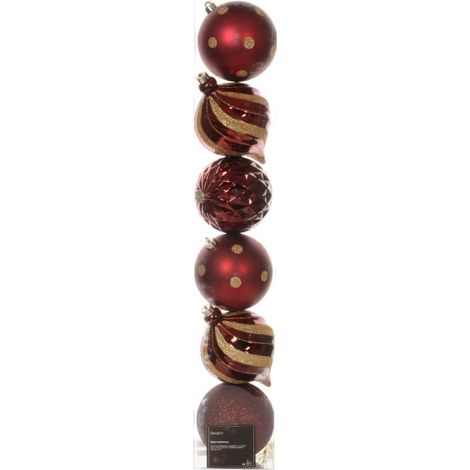 PALLINE NATALIZIE GRANDI VINACCIA 15CM INFRANGIBILI KAEMINGK SET 6 PEZZI