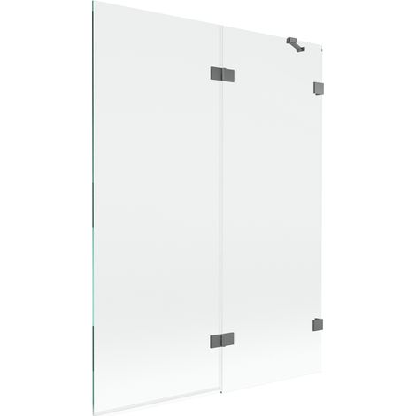 Paroi de baignoire Mexen Lunar 2 volets droite 130 x 150 cm, transparent, gun metal - 897-130-100-95-00-P (1/5)