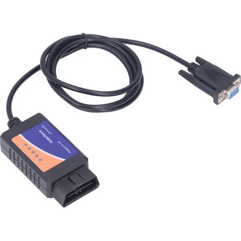 Adaptateur Diagnostic ELM327 DB9 Femelle 25K80 Outil de Scan Auto Voyant LED pour DOS Windows avec CD (1/5)