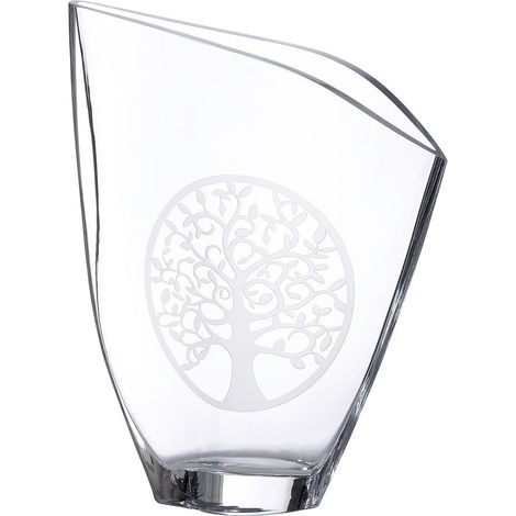 Vase décoratif en Verre avec Motif Arbre de Vie Décoration Moderne Cadeau pour Femme Couleur Transparent Hauteur 33 cm (1/2)