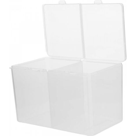 Lot de 2 boîtes de rangement pour cotons-tiges cosmétiques, conteneurs de rangement de bureau, porte-coton-tiges tendance et sûr (1/4)