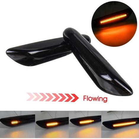 Feu clignotant latéral pour BMW E46 E60 E61 E90 E91 E81 E82 E88 X3 X1, 2 pièces - La fumée jaune (1/4)