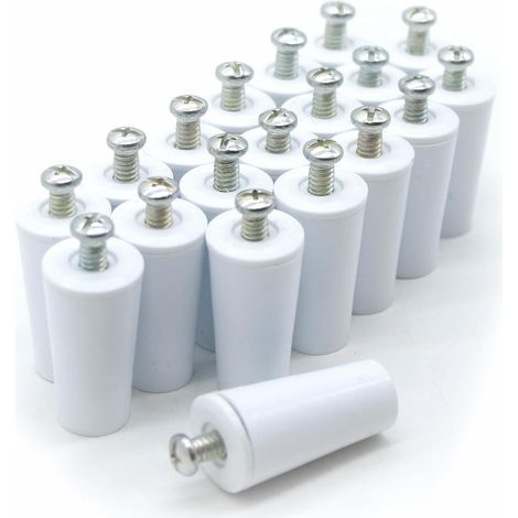 Lot de 20 Butées Volet Roulant, Butoir Tampon en PVC, 40 mm, pièces pour Volet Roulant, accessoires pour rideaux, arrêt de Volet, blanc (1/5)