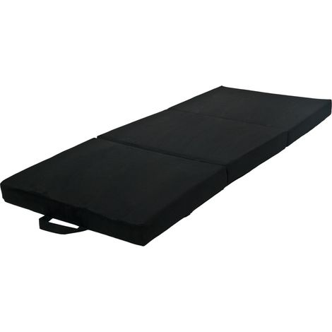 Matelas pliable lit d'appoint 200x120x10 cm noir