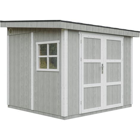 Gartenhaus Premium Qualität 5,9 m² - H231x248x294 cm - Timbela M938-TUNDRA GREY (1/5)