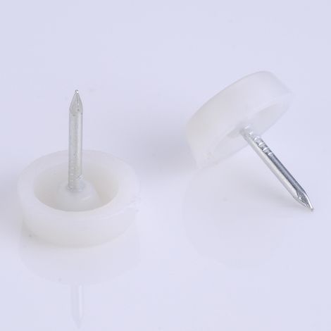 Patin coulissant en plastique blanc de 20 mm de diamètre, 2 pièces (1/4)