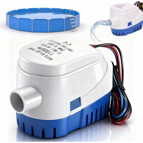 Pompa di sentina automatica da 1100 GPH con interruttore a galleggiante e protezione contro il funzionamento a secco, 12 V, silenziosa e senza vibrazioni, 15 × 10 × 8 cm. Per barche, roulotte e giardi (1/5)