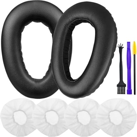 Oreillettes de Remplacement pour Sennheiser PXC 550, PXC 550-II, MB 660 UC, MB 660 MC Casque Professionnel Coussinets d'oreille Coussins avec Mousse à mémoire d'isolation phonique (Noir) (1/5)