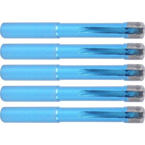 Lot de 5 forets diamantés bleus de 8 mm pour percer le granit, le carrelage et le béton. (1/5)