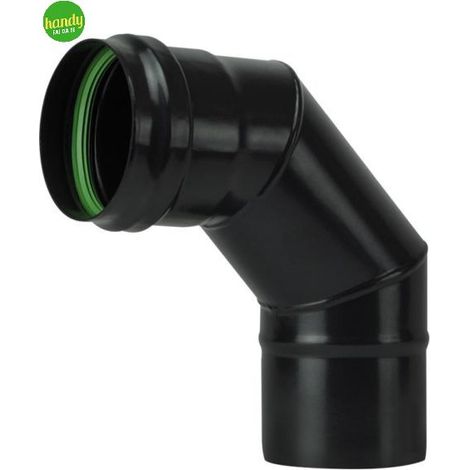 Save Gomito 90° Per Stufa A Pellet Light Senza Guarnizione Col. Nero Opaco Ø Cm. 8
