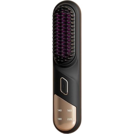 Brosse Lissante Chauffante Sans Fil avec Technologie Ionique, Mini Fer à Lisser Portable