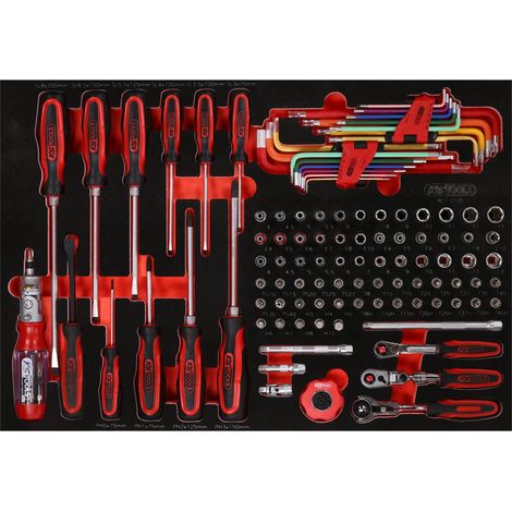 KS-Tools 811.0105 1/4'' Steckschlüssel- / und Schr aubendreher-Satz in Schaumstoffeinlage, 105-tlg (1/3)