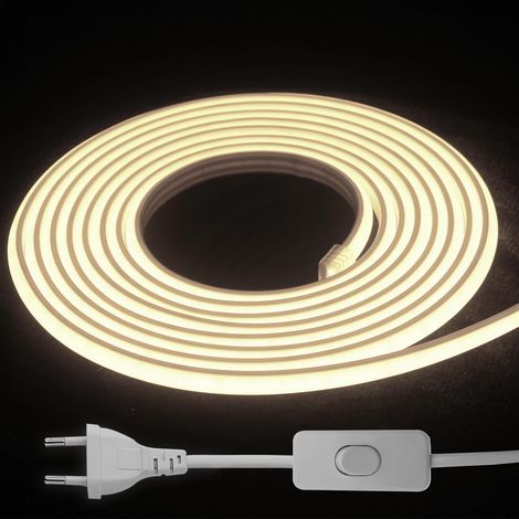 Rubans LED Type Externe 220V - Bande de Lumière de Perles LED Mise en Évidence, Étanche IP65, Pour le Jardin et la Décoration Intérieure. (Bleu, 2m) (1/5)