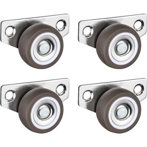 Lot de 4 petites roulettes à montage latéral - Mini roulettes à profil bas - Pour petit tiroir de rangement - Roulettes rigides pour tiroirs sous le lit - 3,2 cm (1/5)