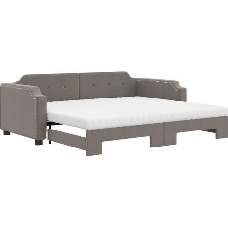 Maison Exclusive - Divano Letto Estraibile con Materassi Tortora 80x200 cm Tessuto