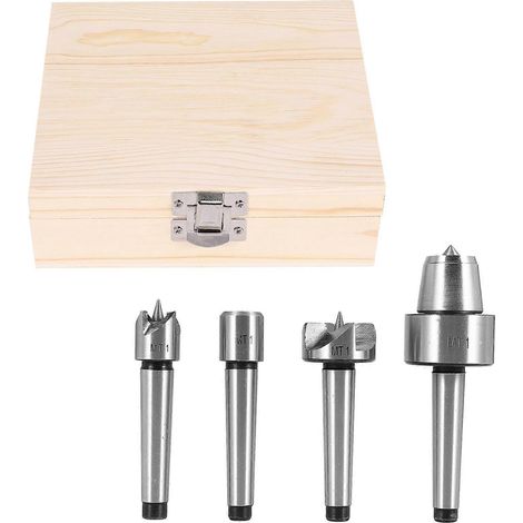 4 pièces MT1 Tour à bois et entraînement par coupelle, arbre MT1 avec coffret en bois (1/5)