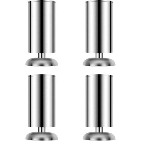 Pieds de meuble - Inox - Lot de 4 - 50 x 50 x 80 mm - Sûrs et silencieux - Idéal pour armoires (1/4)