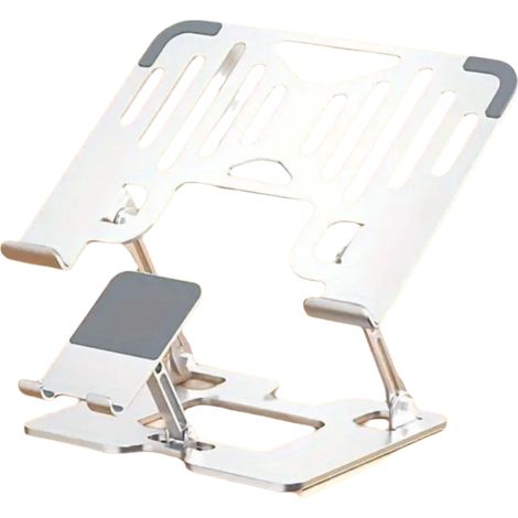 Support Pour Ordinateur Portable - Avec Ventilateurs Refroidissement - Support Téléphone Intégré - Acier Carbone - Hauteur Et Inclinaison Réglables - Pour Ordinateurs 11 À 17 Pouces - 1 Pièce (1/5)