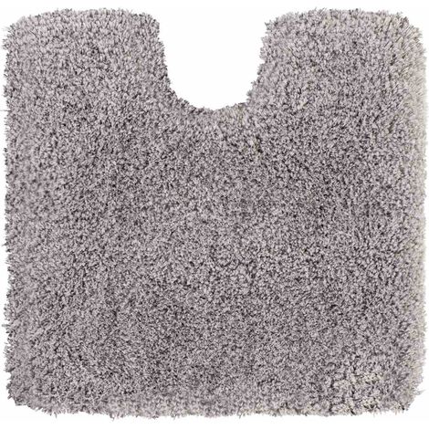 WOHNDIRECT Tapis de bain avec découpe pour WC VIENNA - 1 pièce 45x45 cm, gris