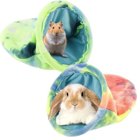 Set of 2 plush pig beds, 29x18 cm, cozy shelter for guinea pigs and hamsters - Style 1 BASKET