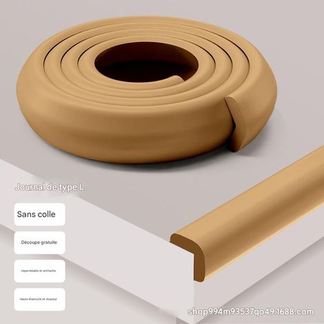Bandes de sécurité enfant - Autocollants de sécurité pour la maison - Forme en L - Couleur bois naturel, 5 m (1/5)