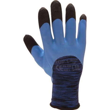 RĘKAWICE OCHRONNE, SPIENIONY LATEX SUPER TECH BLUE FIX R.10 - 12.0 PAR - REK TOP1 10
