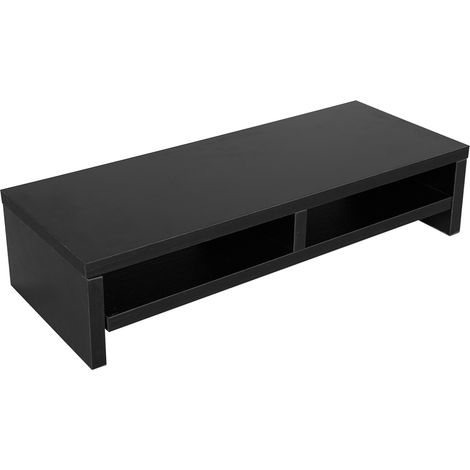 Monitorständer, Laptopständer, LCD-TV-Ständer, erhöhte Ablage, Schreibtischplattform, schwarz (1/5)