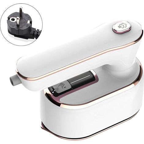 Plancha de viaje portátil de 1000 W con placa de cerámica, vaporizador de mano 2 en 1 con cabezal giratorio de 180° para el hogar. (1/5)