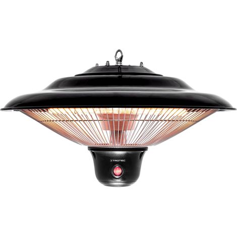 TROTEC Calefactor de techo de diseño IR 1500 SC, infrarrojos, fijación al techo, 3 ajustes de calor: 500 W / 1.000 W / 1.500 W, Habitaciones hasta 10 m², Negro mate (1/5)