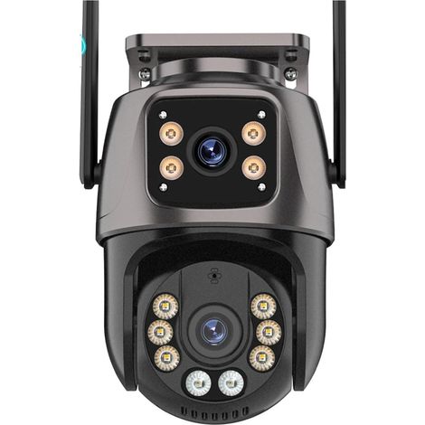 Caméra de sécurité à Domicile 4K 8MP HD PTZ caméra extérieure 4MP Double Objectif Double écran AI Suivi Automatique caméra IP CCTV Audio vidéo Surveillance P2P(4MP Add 32G Card) (1/5)