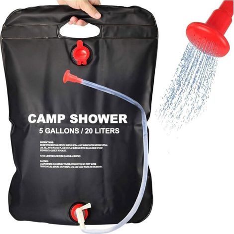 Sac de Douche Solaire Portable 20 L pour Camping, Randonnée et Voyages en Plein Air – Chauffage Naturel par Énergie Solaire