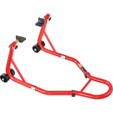 Hinterrad-Motorradständer, Tragkraft 385 kg, verstellbarer U+L-Rahmen, passend für Suzuki, Yamaha, Honda und Kawasaki, Rot (1/5)