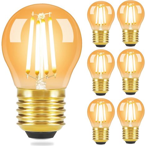 ZMH 6 pcs ampoule LED E27 lampe vintage - G45 ampoule Edison Light Bulb 2700K 4W lampe à incandescence blanc chaud filament ampoule rétro verre ant (1/5)