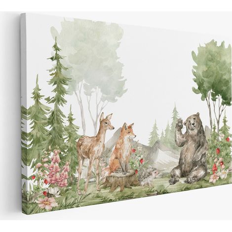 Tableau toile Enfants - Animaux de la Forêt (1/2)