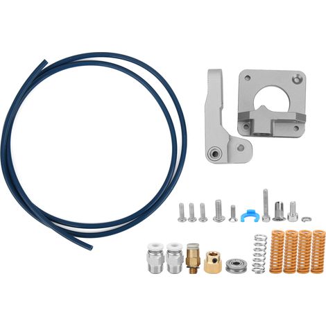 Kit d'extrudeuse en aluminium gris pour imprimante 3D, accessoires avec tube PTFE, ressorts et outils de quincaillerie