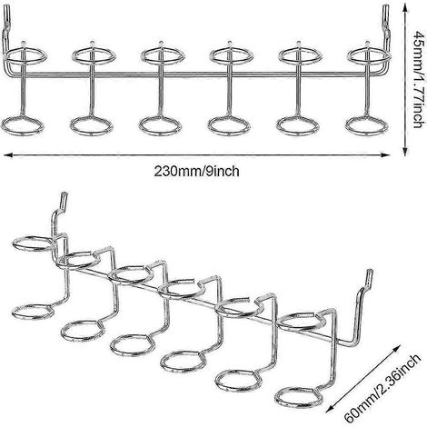 Supports de tournevis à anneaux multiples pour panneau perforé, argentés, lot de 2 (1/5)