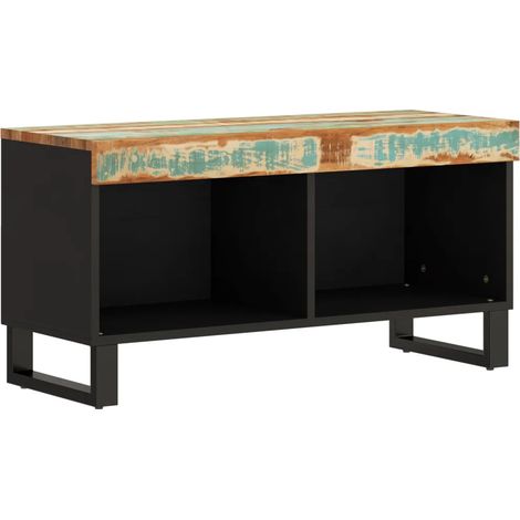 Meuble TV industriel avec rangement spacieux 85 x 33 x 43,5 cm en bois massif de récupération marron (1/5)