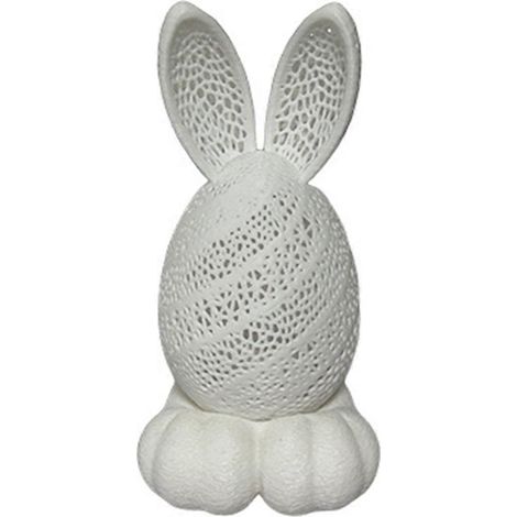 Décoration de Pâques en forme de lapin ajouré, imprimée en 3D  bougeoir en plâtre  figurines d'œufs de lapin blancs découpés. (1/5)