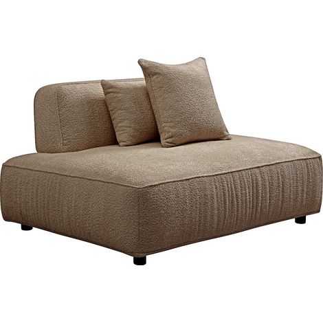 Chaise longue sinistra in tessuto bouclette color talpa - LELACO (1/4)