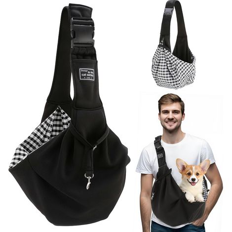 Sac de transport pour chien pour un petit chien jusqu'à 7,5 kg, sac de transport pour chien réglable avec corde de sécurité (1/5)